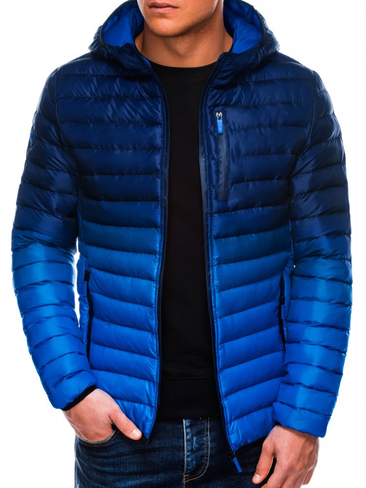 Ombre Clothing Pánská prošívaná zimní bunda Avalanche tmavě modrá
