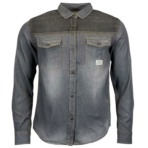EKW Pánská džínová košile s dlouhým rukávem Feiler šedo-černá