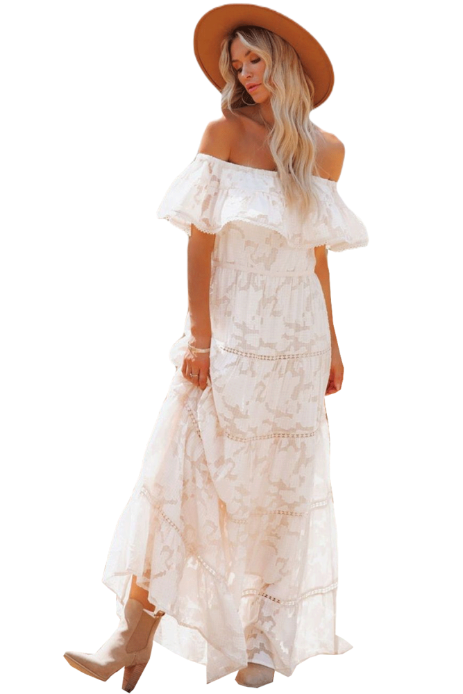 OMG Dámské maxi šaty Hebel bílá