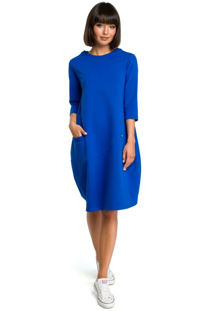 BeWear Dámské midi šaty Czesl B083 tmavě modrá