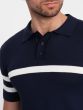 Ombre Clothing Pánské tričko s límečkem Lonefist navy