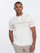 Ombre Clothing Pánské tričko s límečkem Lonefist krémová