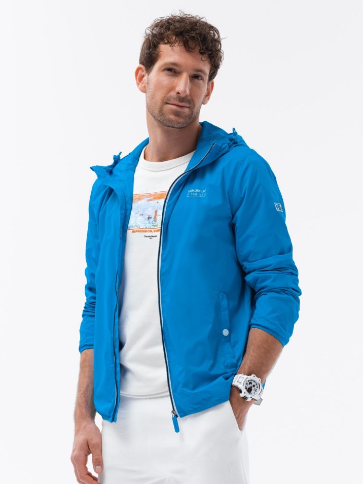 Ombre Clothing Pánská přechodová bunda Kerdara modrá