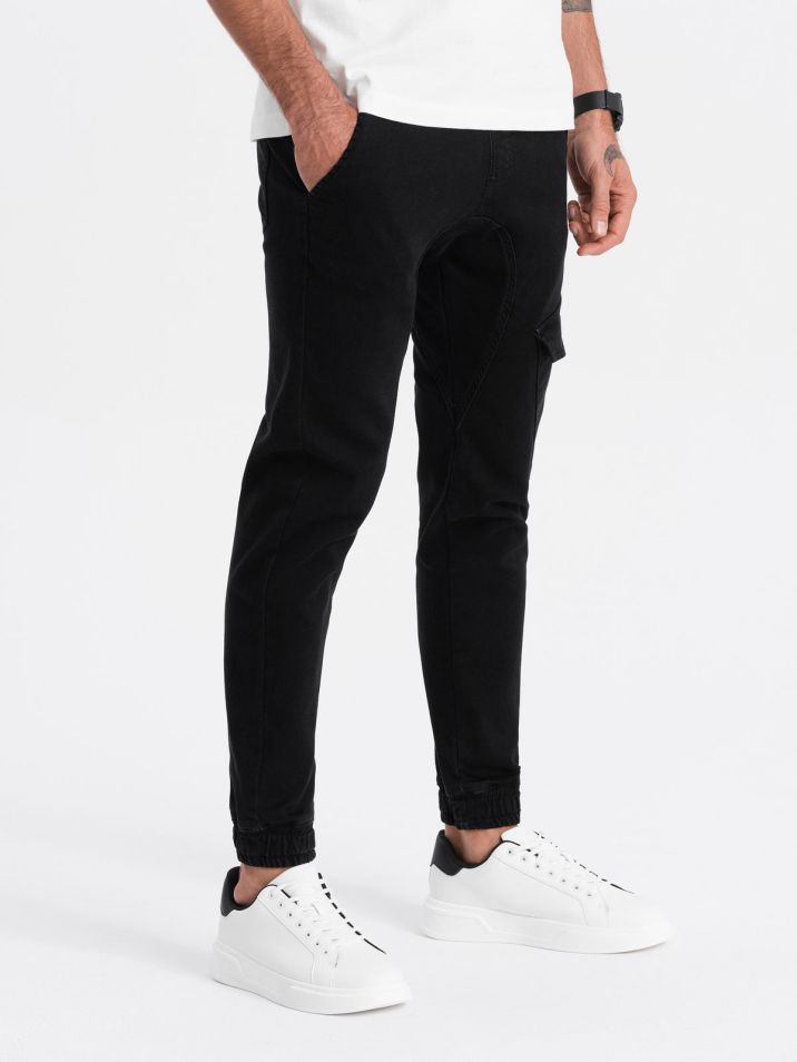 Ombre Clothing Pánské kalhoty joggers Ywaiffire černá