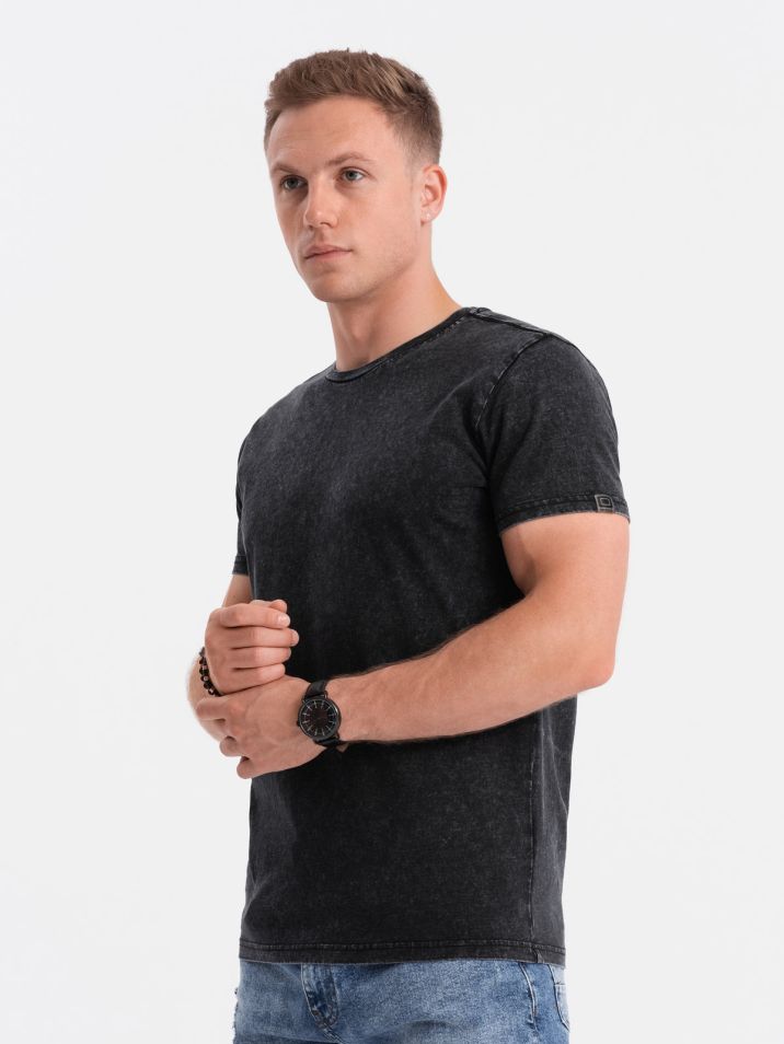 Ombre Clothing Pánské tričko s krátkým rukávem Phenus černá