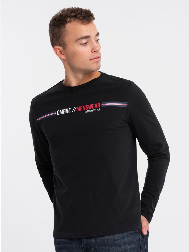 Ombre Clothing Pánské tričko s potiskem Maeral černá