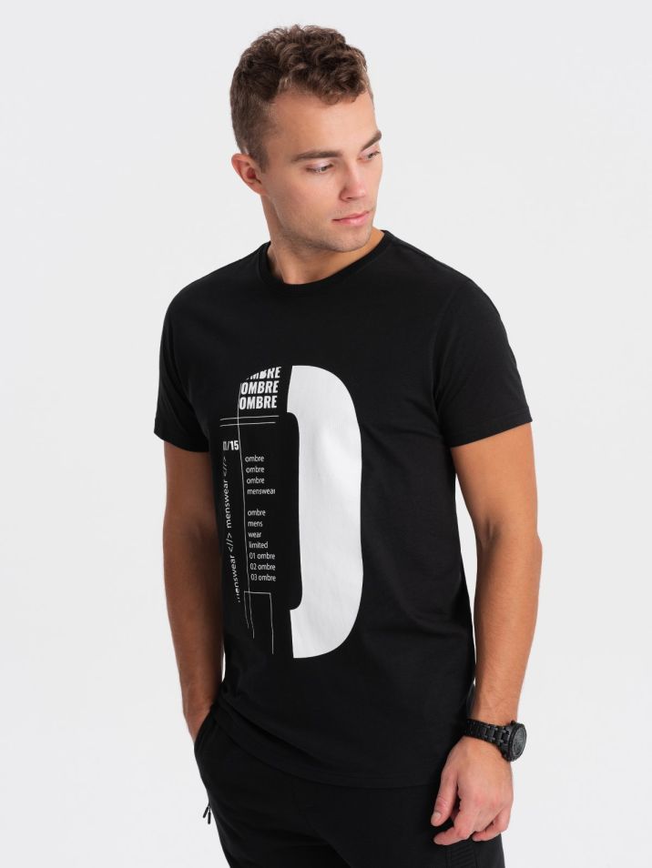 Ombre Clothing Pánské tričko s potiskem Ahmedu černá