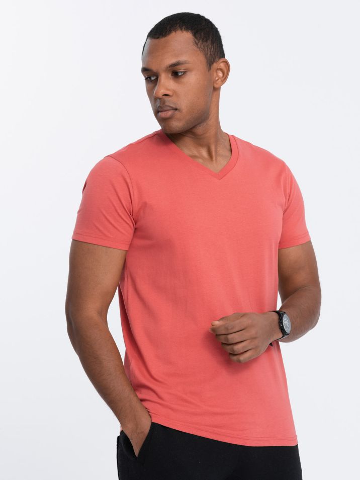 Ombre Clothing Pánské tričko s krátkým rukávem Heman růžová