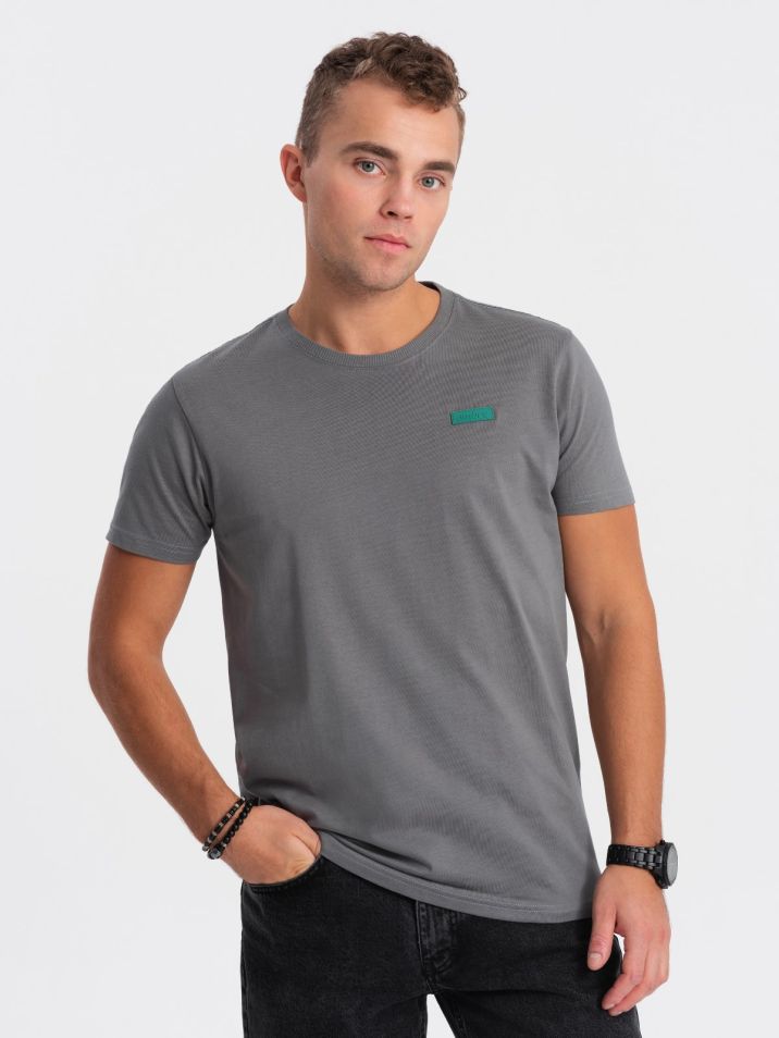 Ombre Clothing Pánské tričko s krátkým rukávem Cuuphreans šedá