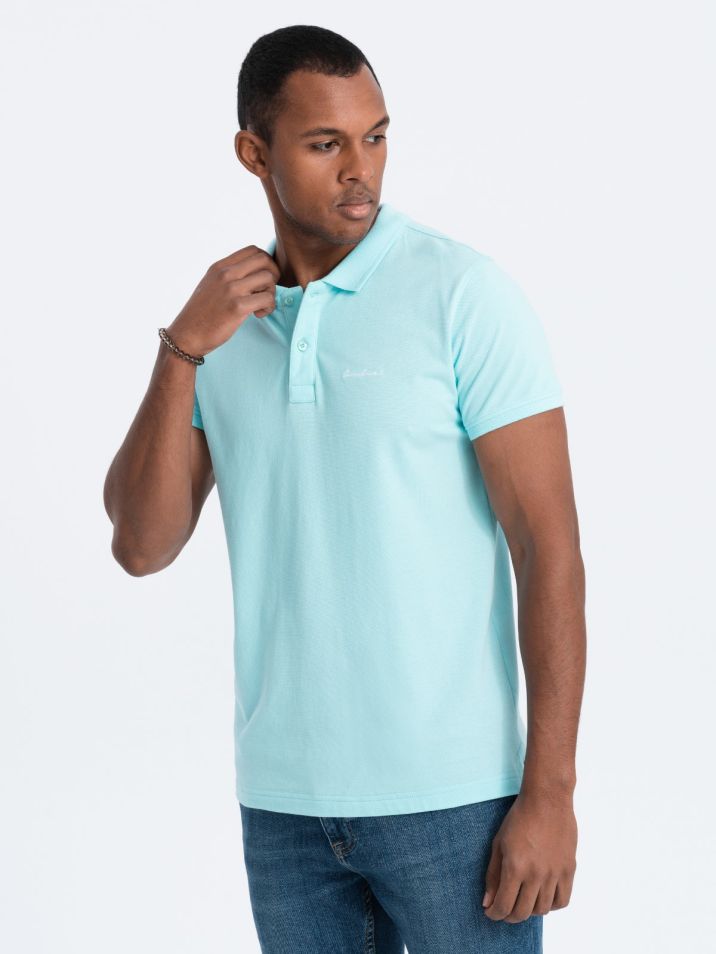 Ombre Clothing Pánské tričko s límečkem Sahansan modrá
