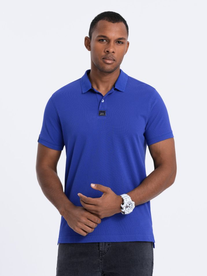Ombre Clothing Pánské tričko s límečkem Krarond modrá