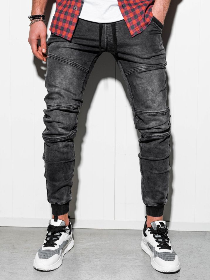 Ombre Clothing Pánské džínové jogger kalhoty Edison černé