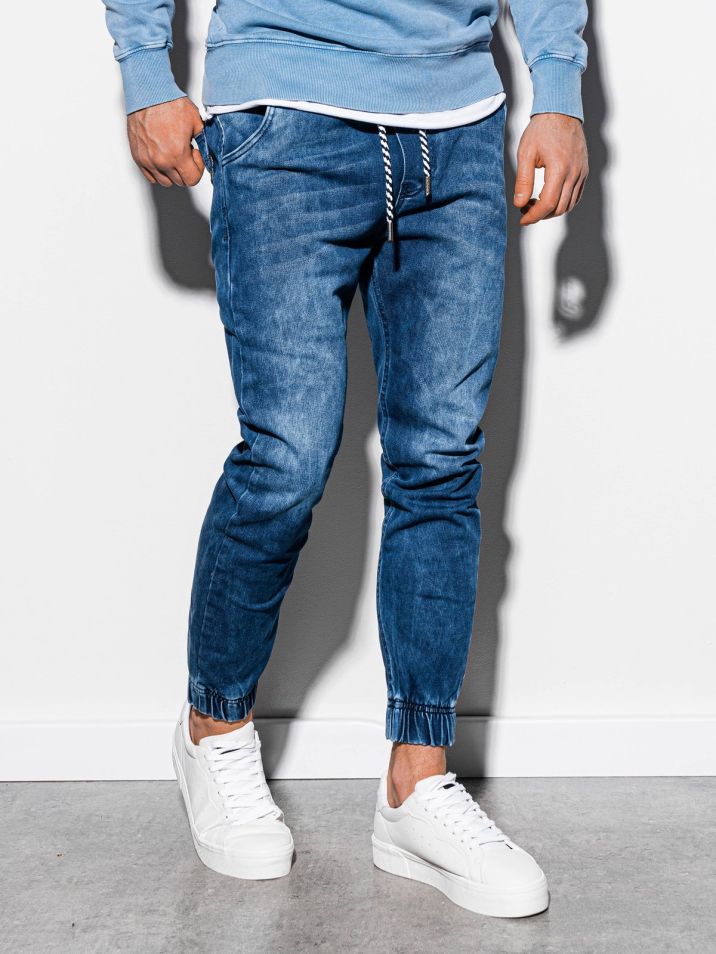 Ombre Clothing Pánské džínové jogger kalhoty Reynard tmavě modré