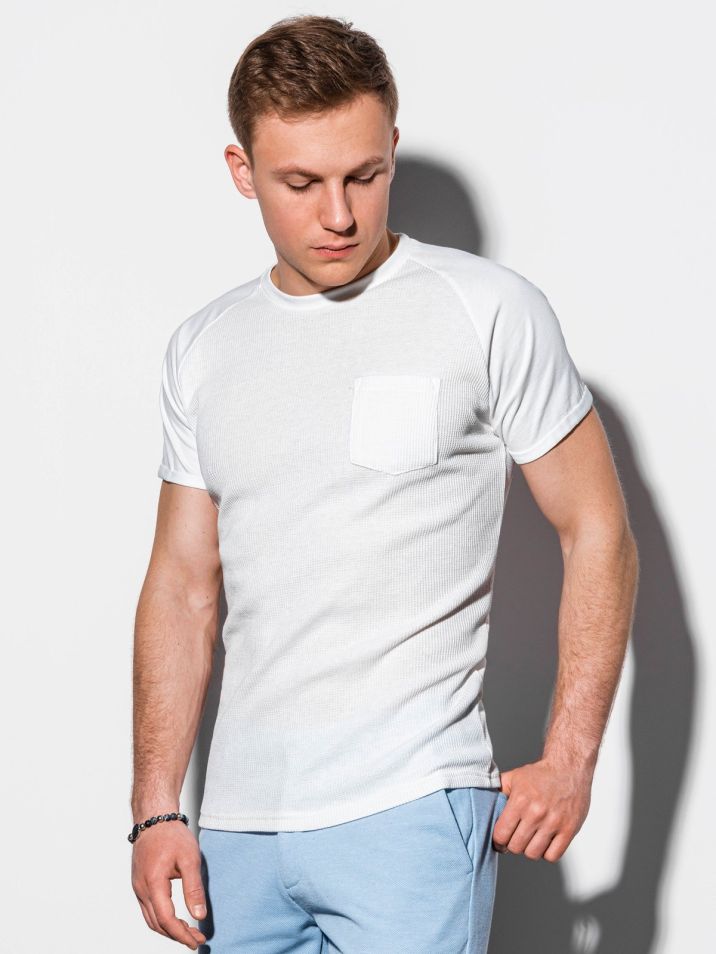 Ombre Clothing Pánské basic tričko Henshaw bílé