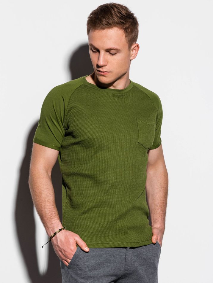 Ombre Clothing Pánské basic tričko Henshaw olivové