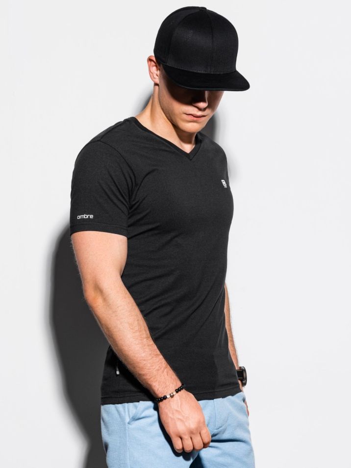 Ombre Clothing Pánské basic tričko Sal černé