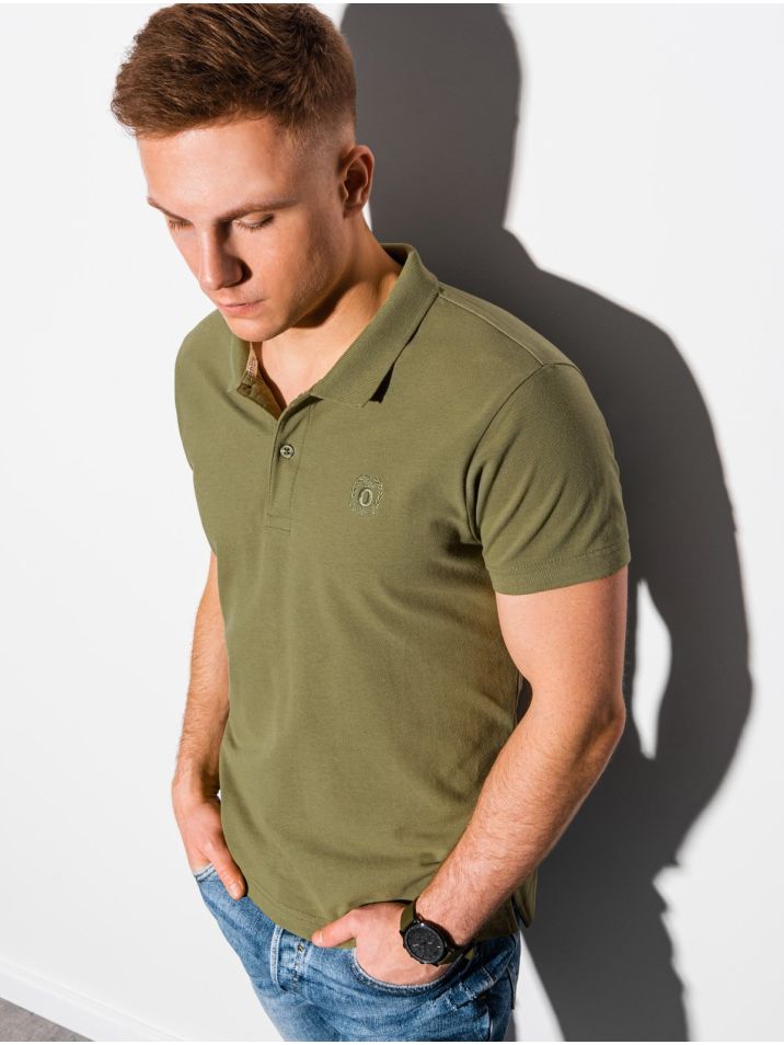 Ombre Clothing Pánské basic polo tričko Douglas olivová