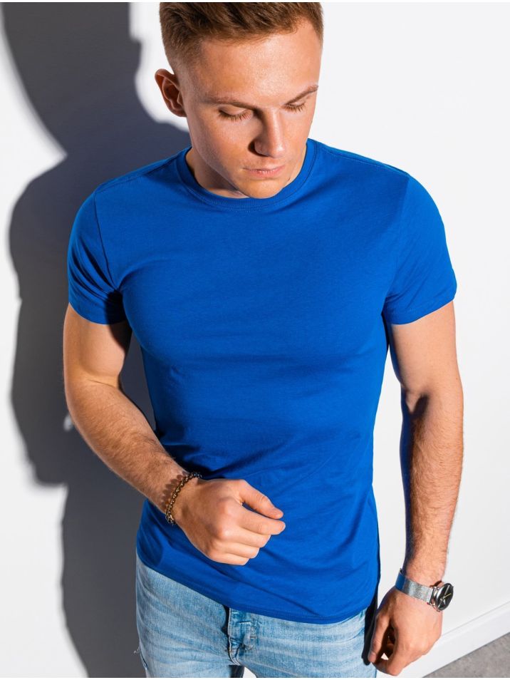 Ombre Clothing Pánské basic tričko Elis modrá
