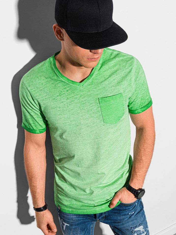 Ombre Clothing Pánské basic tričko Peterin zelená