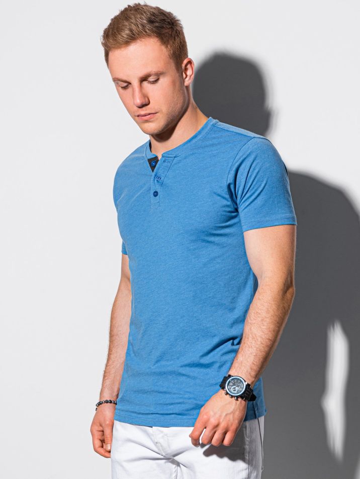 Ombre Clothing Pánské basic tričko Reinhold modrá