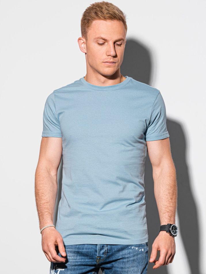 Ombre Clothing Pánské basic tričko Elis světle modrá