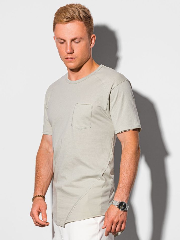 Ombre Clothing Pánské basic tričko Leopold šedá