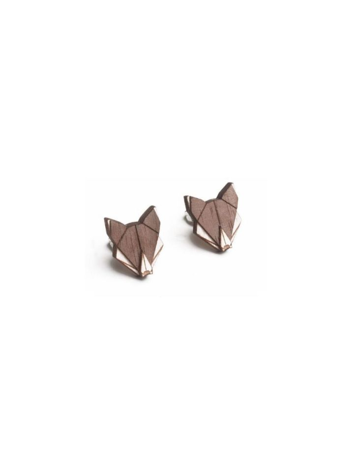 BeWooden Dámské dřevěné náušnice Wolf Earrings