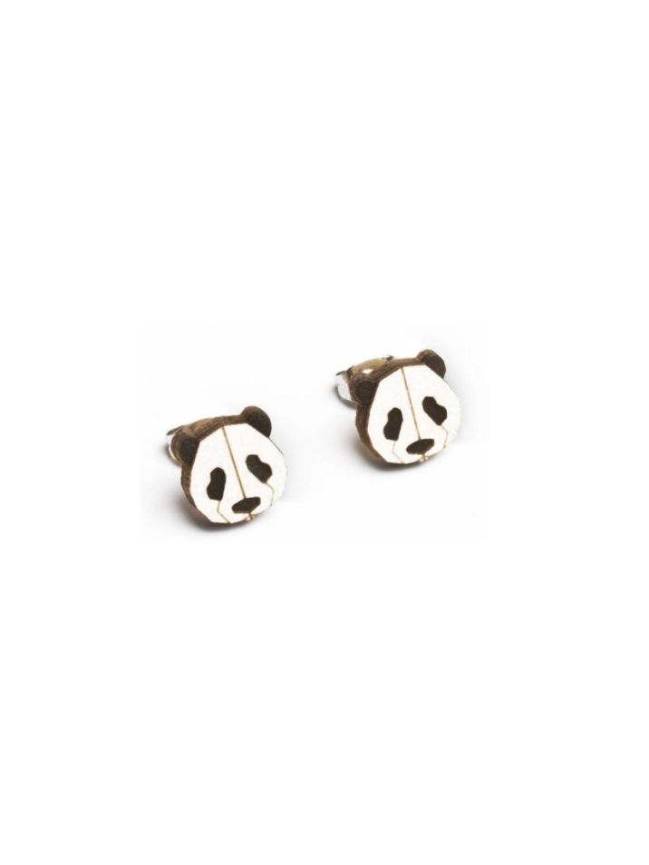 BeWooden Dámské dřevěné náušnice Panda Earrings
