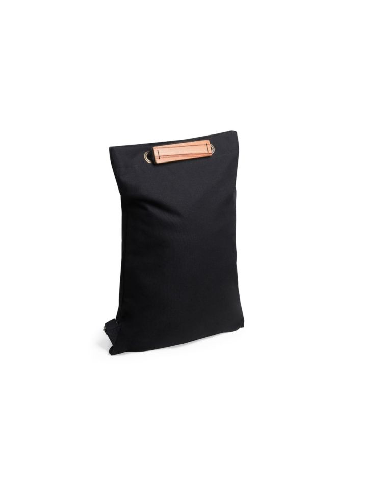 BeWooden unisex praktický batoh s dřevěným detailem Lini Minibackpack černý