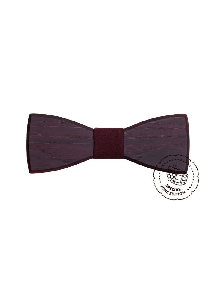 BeWooden Pánský dřevěný motýlek Red Wine Bow Tie 