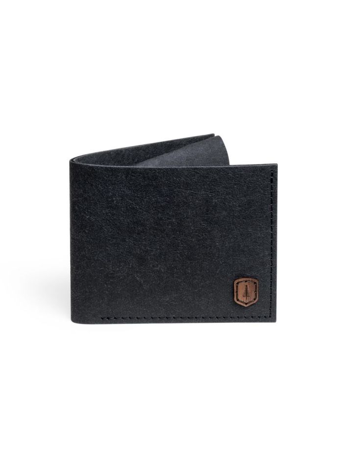 BeWooden Černá peněženka z pratelného papíru Nox Washpaper Wallet šedá-melanžová