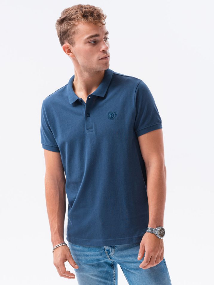 Ombre Clothing Pánské basic polo tričko Douglas tmavě modrá