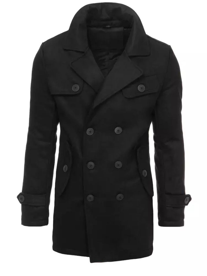 Dstreet Pánský dvouřadý kabát Mpyana černá