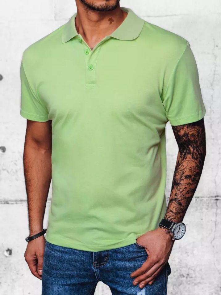 Dstreet Pánské tričko s límečkem Kechok zelená