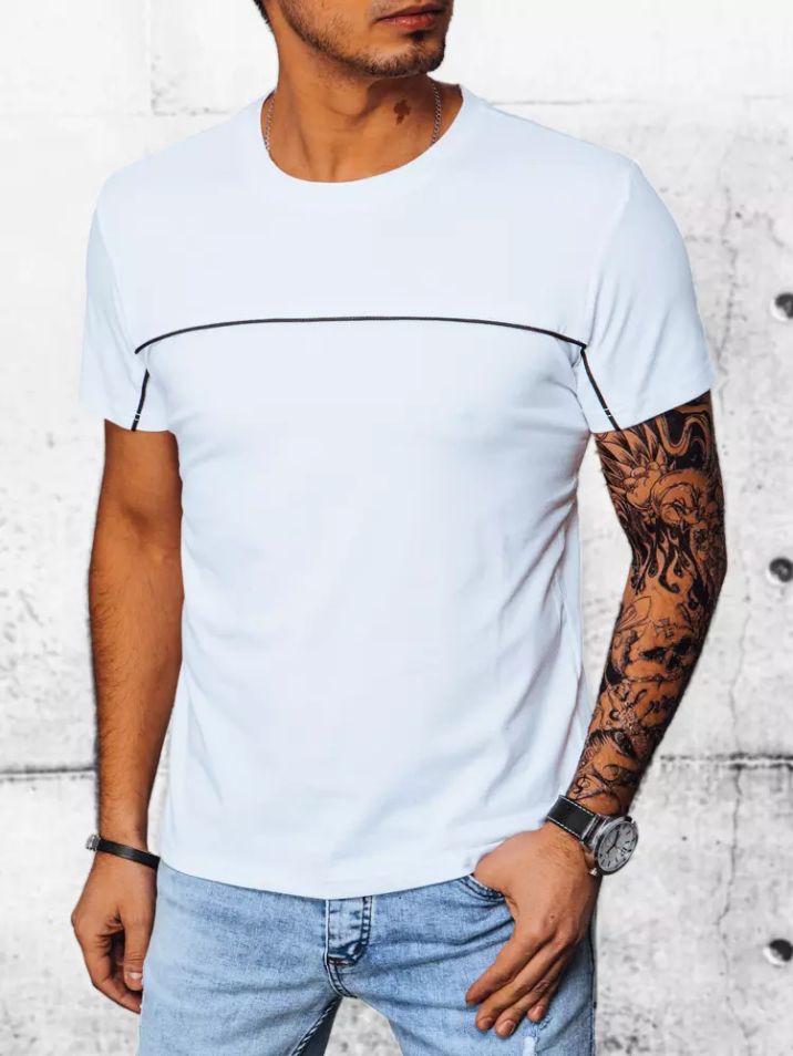 Dstreet Pánské tričko s krátkým rukávem Dhundup bílá