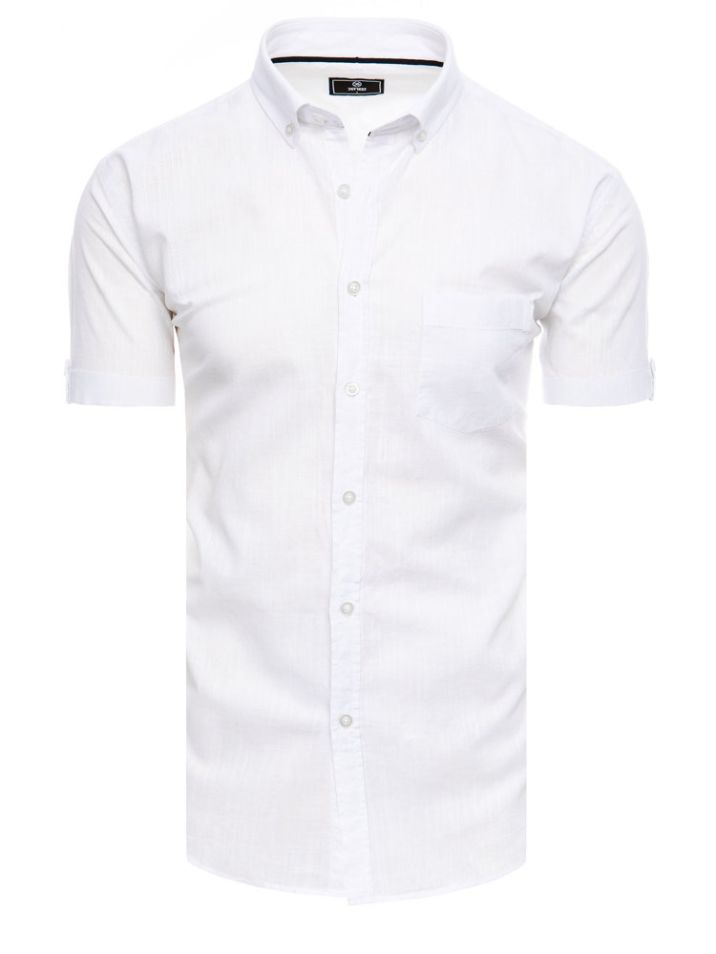 Dstreet Pánská košile s krátkým rukávem Burdit bílá