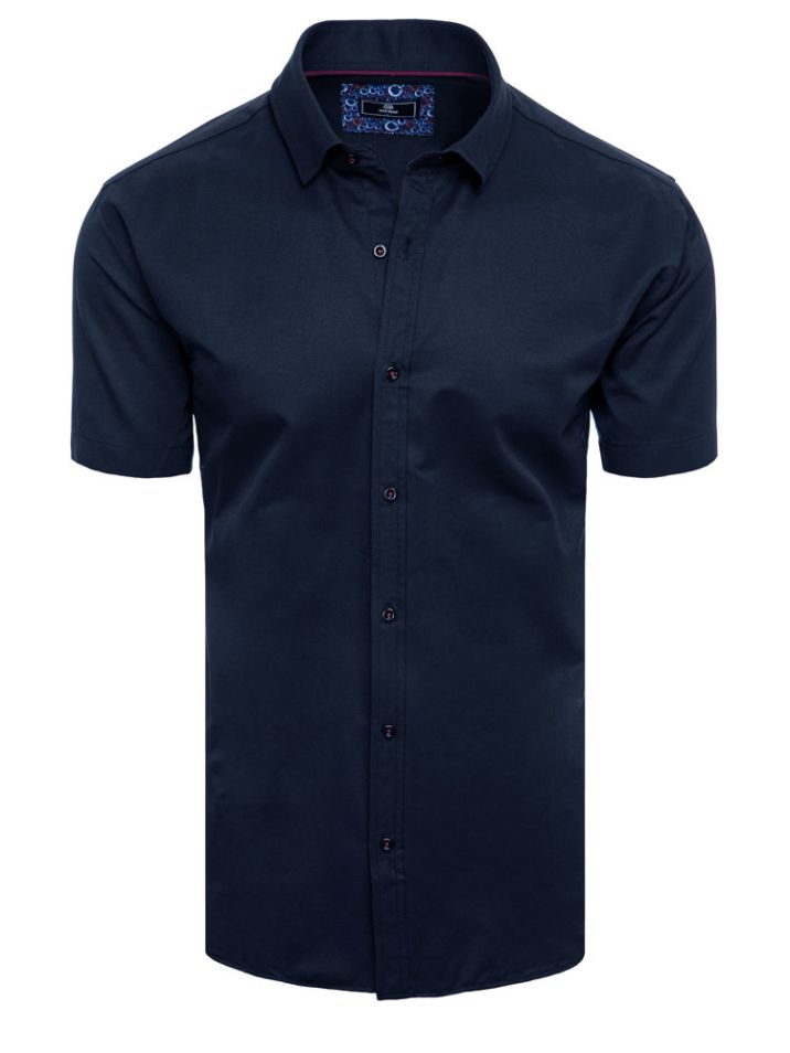 Dstreet Pánská košile s krátkým rukávem Lleddaden tmavě modrá