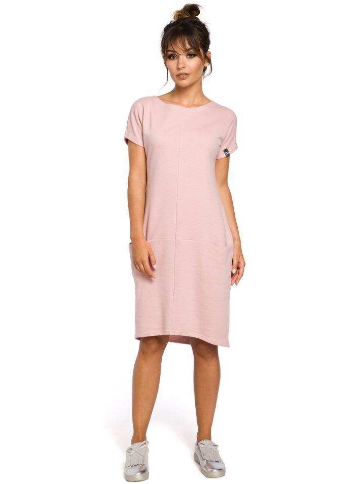 BeWear Dámské midi šaty Almut B050 růžová