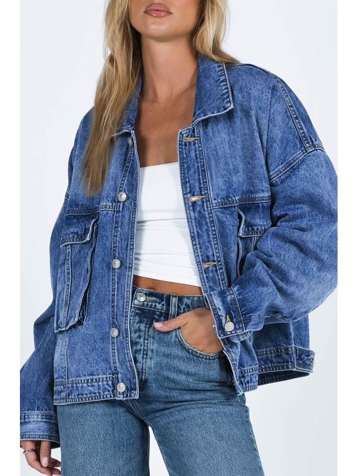 OMG Dámská džínová bunda Olaynore jeansová