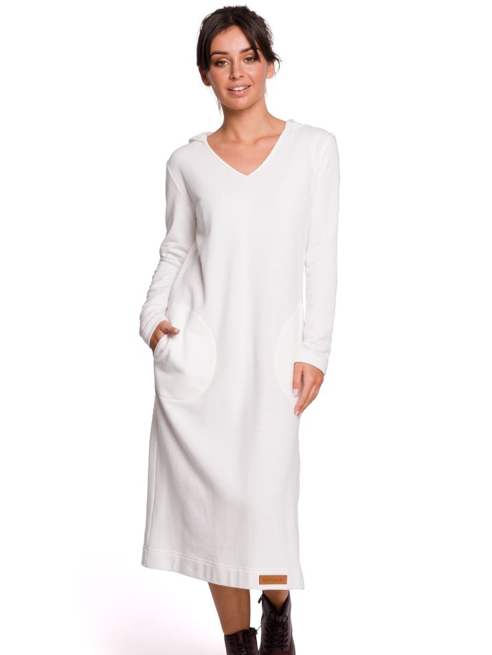 BeWear Dámské mikinové šaty Hajnrich B128 bílá