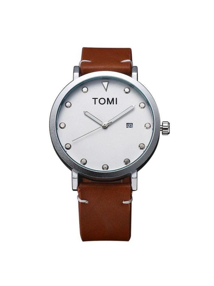 Carla Pánské analogové hodinky Tomi světle hnědá