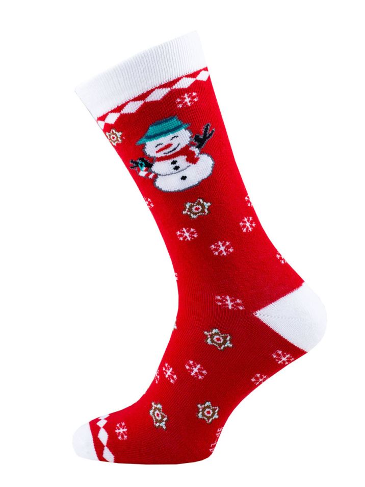 Vánoční ponožky Snowman červené vel. 35-38