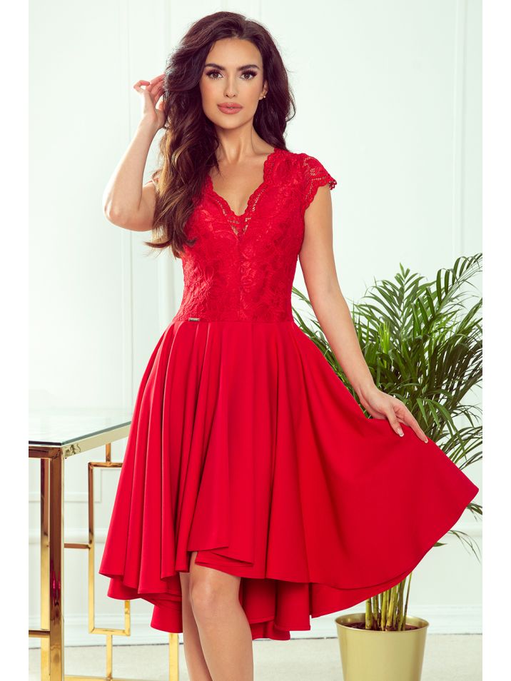 Numoco Dámské šaty s výstřihem Patricia červená