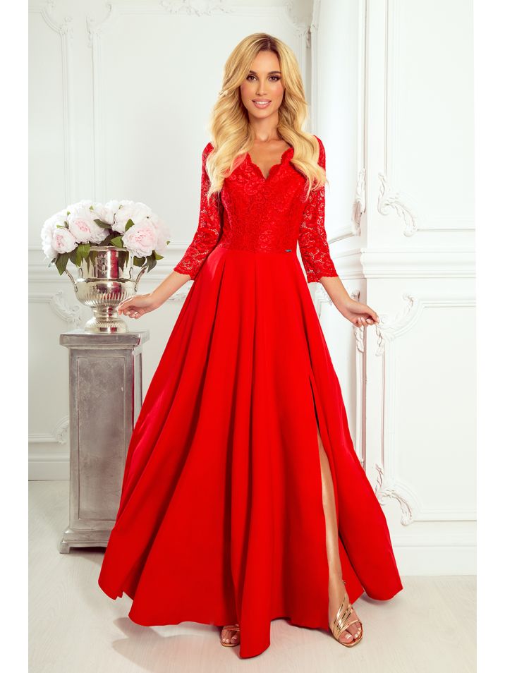 Numoco Dámské společenské šaty Amber červená