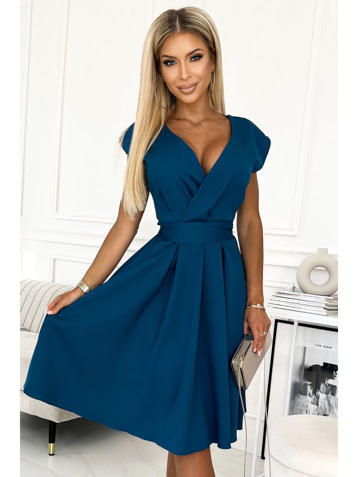 Numoco Dámské společenské šaty Scarlett mořská modrá