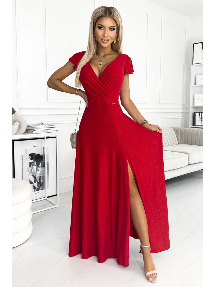 Numoco Dámské společenské šaty Crystal červená