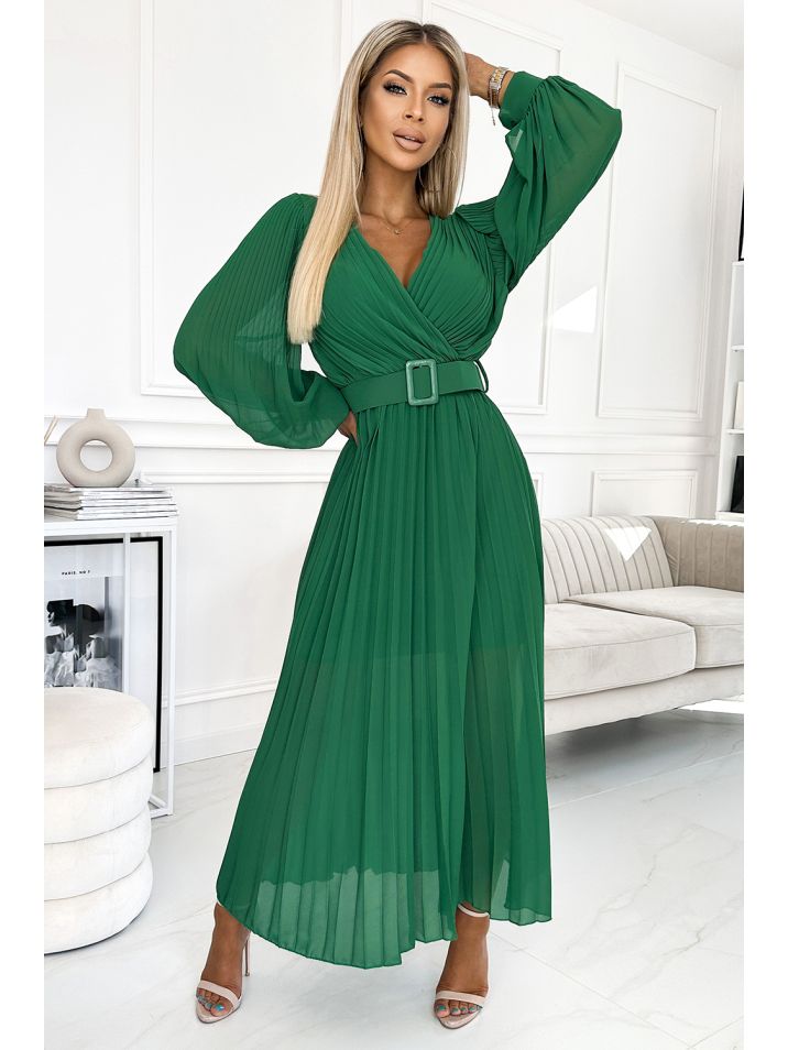 Numoco Dámské maxi šaty Klara zelená