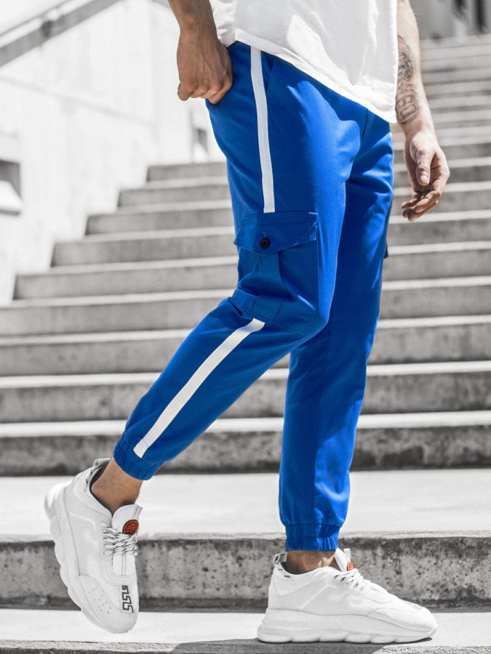 Ozonee Pánské kalhoty joggers Biho modrá