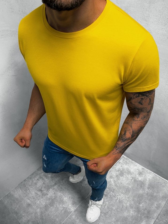 Ozonee Pánské tričko s krátkým rukávem Molen žlutá
