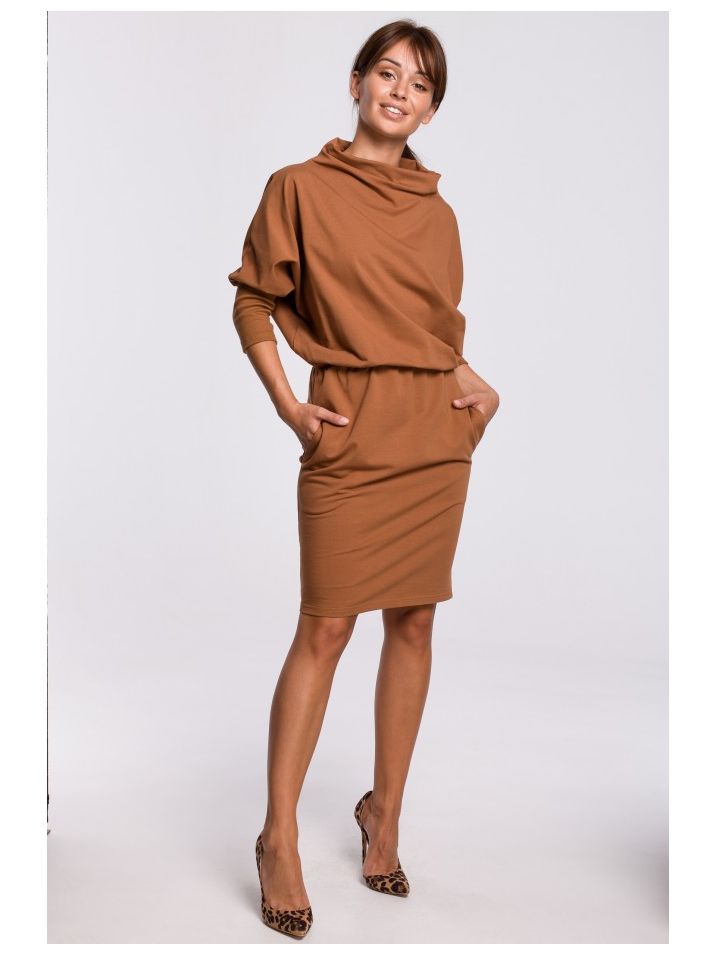 BeWear Dámské mini šaty Yungdrung B175 karamelová